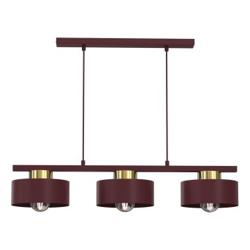 MARTI Cable Pendant Light 3xE27/15W/230V Burgundy/Gold
