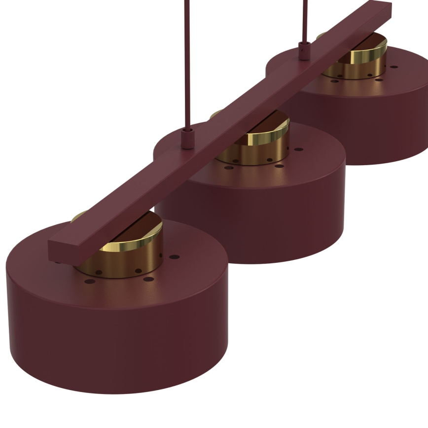 MARTI Cable Pendant Light 3xE27/15W/230V Burgundy/Gold