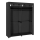 MATIS 140 x 174 cm Fabric Storage Wardrobe with Shelves and Clothes Rail, Black