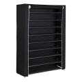 MATIS Fabric Storage Wardrobe with Shelves, 100 x 162 cm — Black