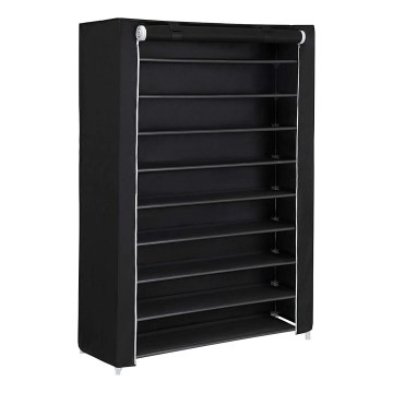 MATIS Fabric Storage Wardrobe with Shelves, 100 x 162 cm — Black