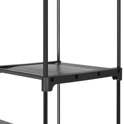 MATIS Fabric Storage Wardrobe with Shelves and Hanging Rail 140x174 cm Gray