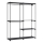 MATIS Storage Wardrobe with Shelves and Clothes Rail, 138x182 cm, Black