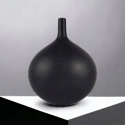 Matte Black Ceramic Vase, 24 cm