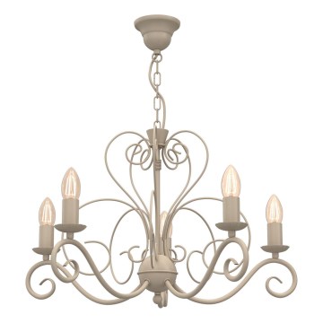 MAURO Chain-Hung Chandelier 5xE14/15W/230V, Beige