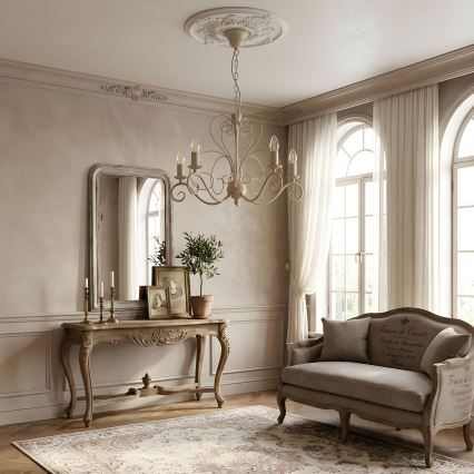MAURO Chain-Hung Chandelier 5xE14/15W/230V, Beige