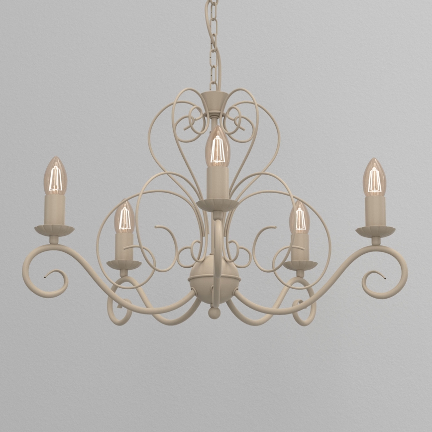MAURO Chain-Hung Chandelier 5xE14/15W/230V, Beige