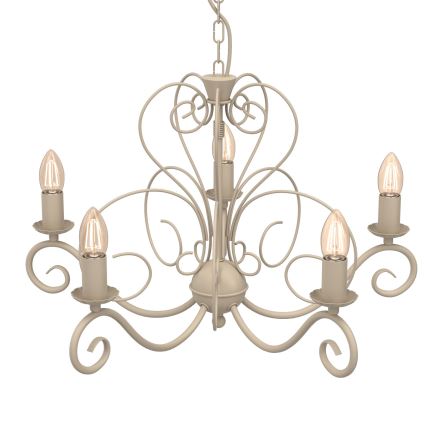 MAURO Chain-Hung Chandelier 5xE14/15W/230V, Beige