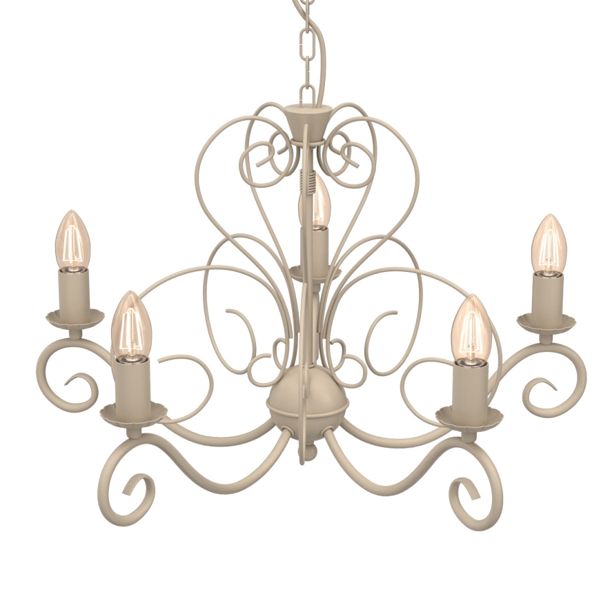MAURO Chain-Hung Chandelier 5xE14/15W/230V, Beige