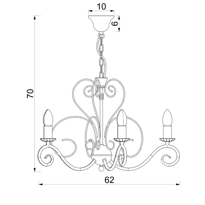 MAURO Chain-Hung Chandelier 5xE14/15W/230V, Beige