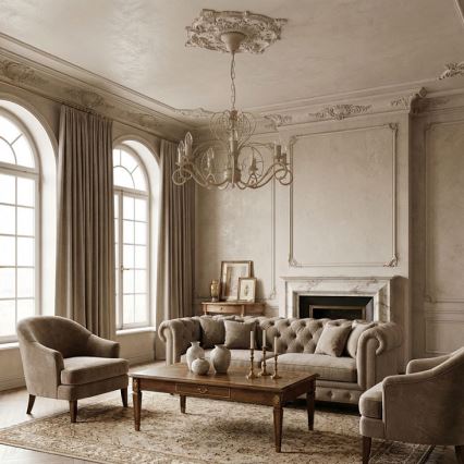 MAURO Chain-Hung Chandelier 7xE14/15W/230V Beige