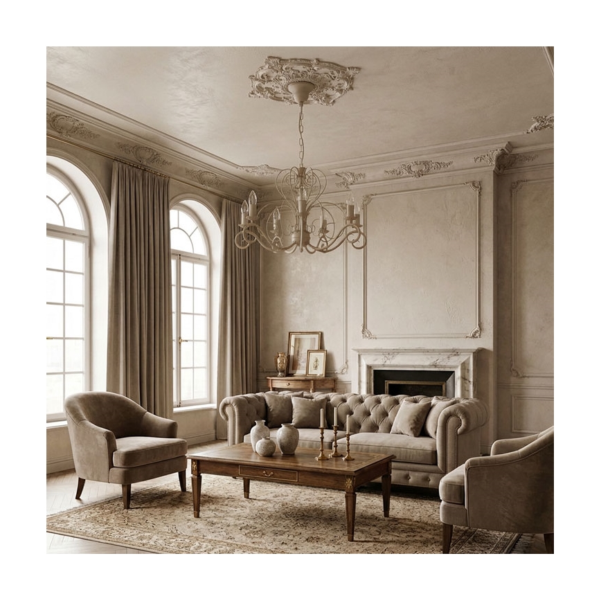 MAURO Chain-Hung Chandelier 7xE14/15W/230V Beige
