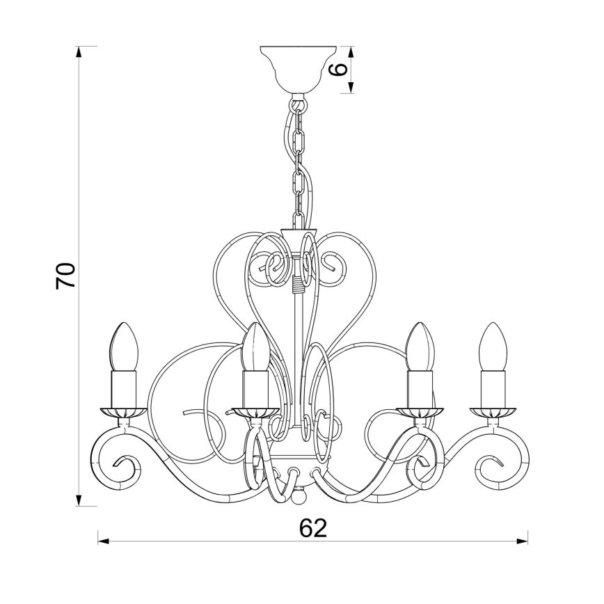 MAURO Chain-Hung Chandelier 7xE14/15W/230V Beige