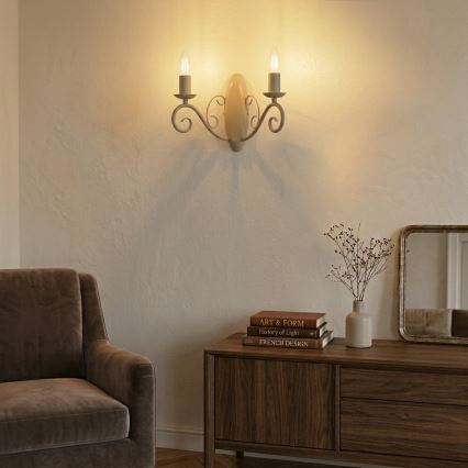 MAURO Wall Lamp 2xE14/15W/230V, Beige