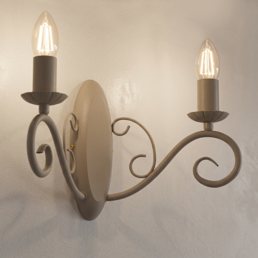 MAURO Wall Lamp 2xE14/15W/230V, Beige