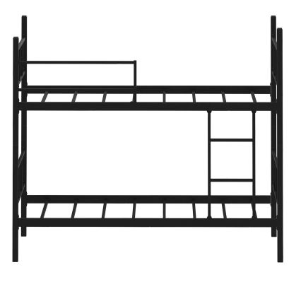 MAVEN Metal Bunk Bed 90x200 cm, Black, Load Capacity 2x100 kg