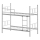 MAVEN Metal Bunk Bed 90x200 cm, White — Weight Capacity 2 x 100 kg