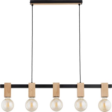 MAXIM Cable-Suspended Chandelier 5xE27/15W/230V, Black/Beige