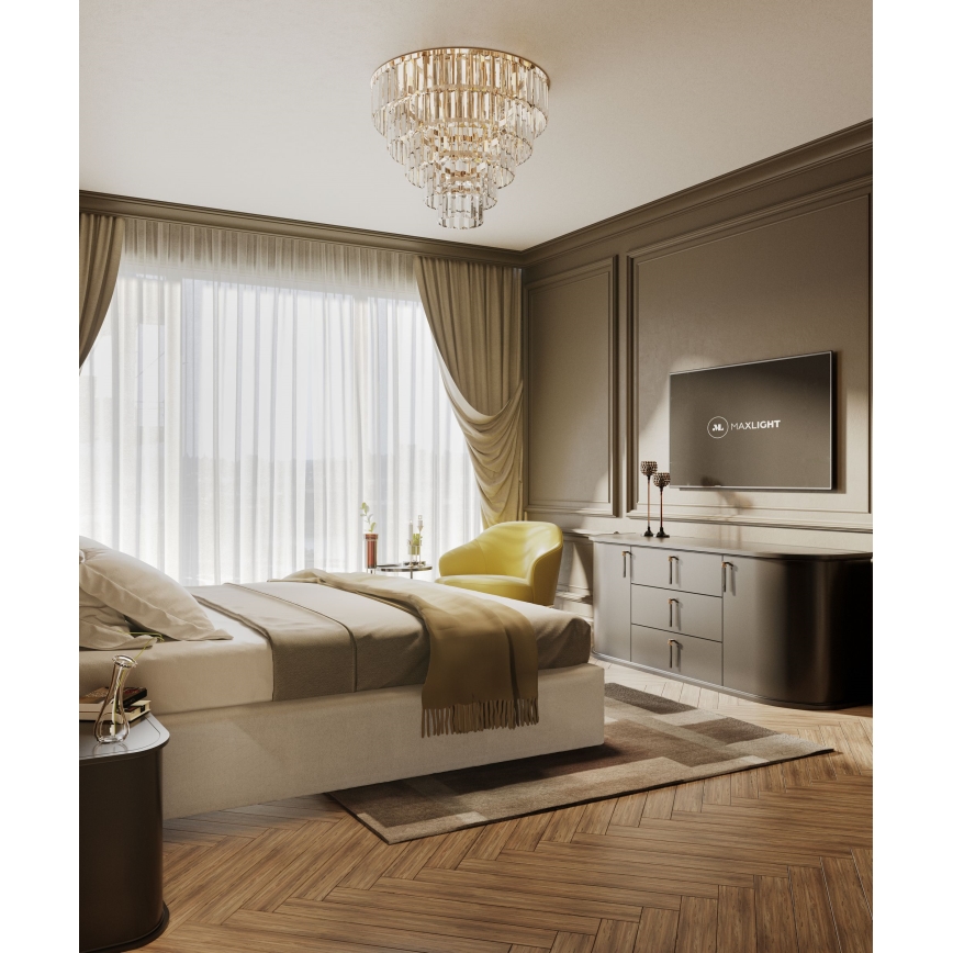 MAXLIGHT C0224 - Ceiling light MONACO 16xG9/40W/230V d. 80 cm gold