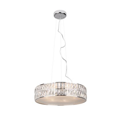 MAXLIGHT P0236 - Chandelier on a string DIAMANTE 5xG9/42W/230V d. 38 cm shiny chrome