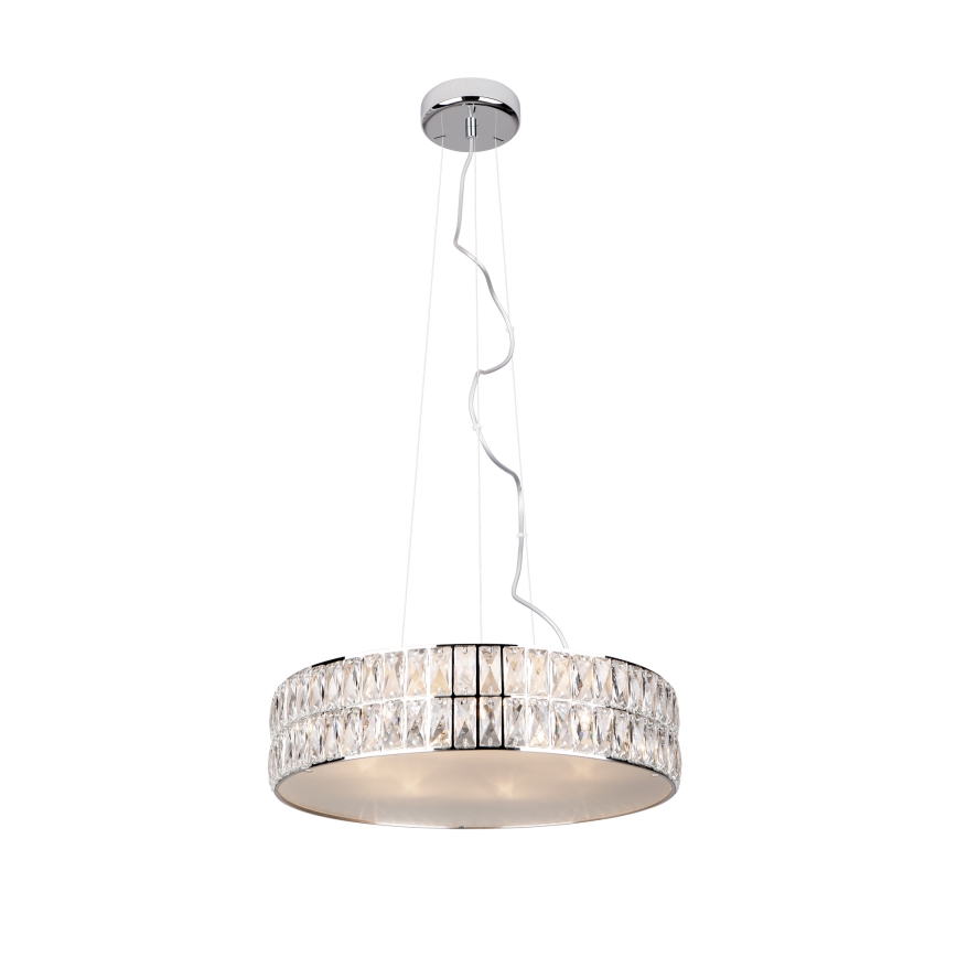 MAXLIGHT P0236 - Chandelier on a string DIAMANTE 5xG9/42W/230V d. 38 cm shiny chrome