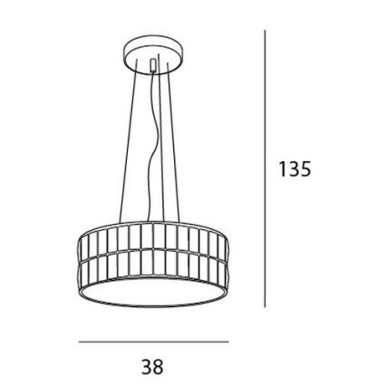 MAXLIGHT P0236 - Chandelier on a string DIAMANTE 5xG9/42W/230V d. 38 cm shiny chrome
