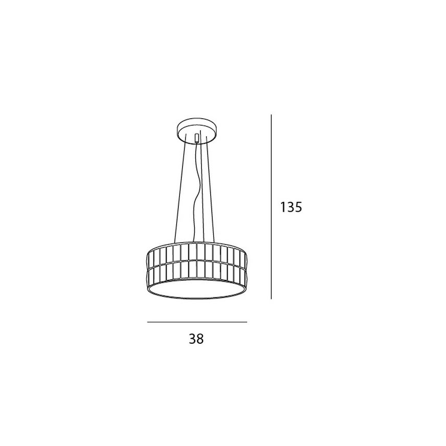 MAXLIGHT P0236 - Chandelier on a string DIAMANTE 5xG9/42W/230V d. 38 cm shiny chrome