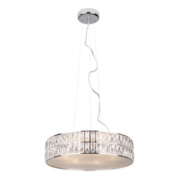 MAXLIGHT P0236 - Chandelier on a string DIAMANTE 5xG9/42W/230V d. 38 cm shiny chrome