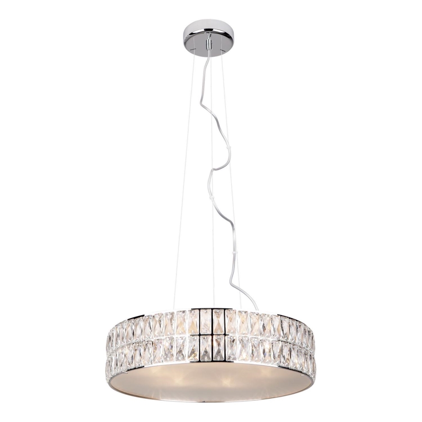 MAXLIGHT P0236 - Chandelier on a string DIAMANTE 5xG9/42W/230V d. 38 cm shiny chrome