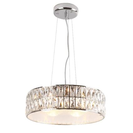 MAXLIGHT P0238 - Chandelier on a string DIAMANTE 6xG9/42W/230V d. 46 cm shiny chrome