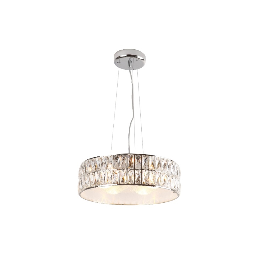MAXLIGHT P0238 - Chandelier on a string DIAMANTE 6xG9/42W/230V d. 46 cm shiny chrome