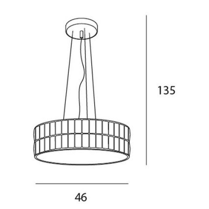 MAXLIGHT P0238 - Chandelier on a string DIAMANTE 6xG9/42W/230V d. 46 cm shiny chrome