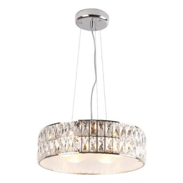 MAXLIGHT P0238 - Chandelier on a string DIAMANTE 6xG9/42W/230V d. 46 cm shiny chrome