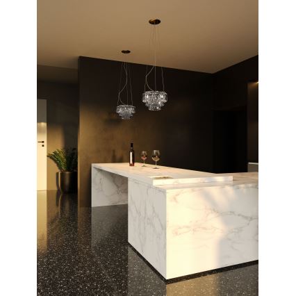 MAXLIGHT P0259 - Chandelier on a string MONACO 9xG9/40W/230V d. 42 cm shiny chrome