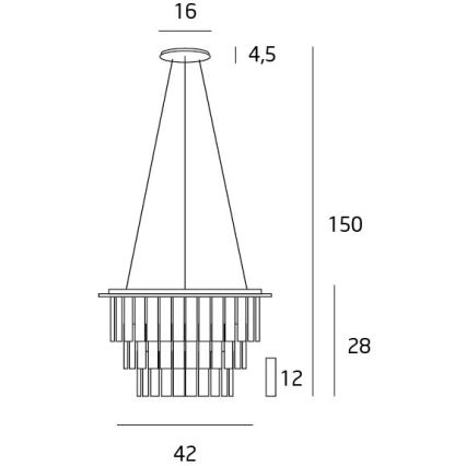 MAXLIGHT P0259 - Chandelier on a string MONACO 9xG9/40W/230V d. 42 cm shiny chrome