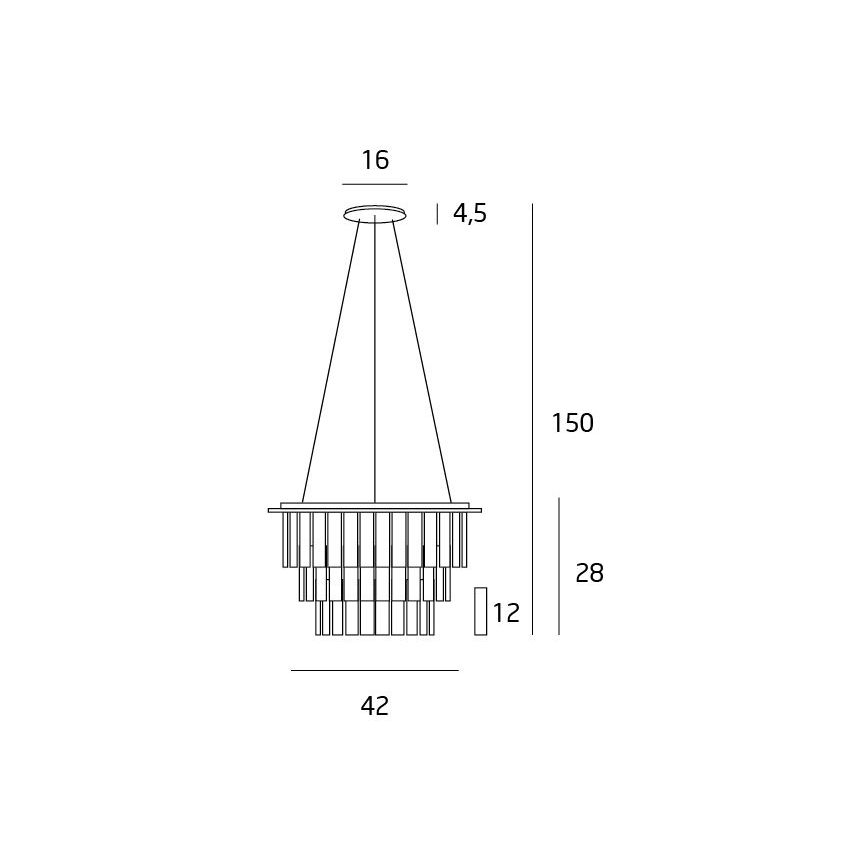 MAXLIGHT P0259 - Chandelier on a string MONACO 9xG9/40W/230V d. 42 cm shiny chrome