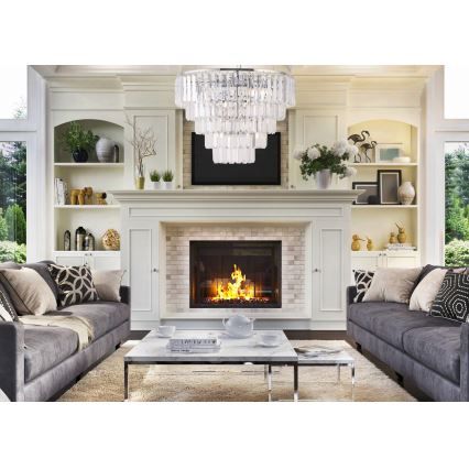 MAXLIGHT P0260 - Chandelier on a string MONACO 15xG9/40W/230V d. 60 cm shiny chrome
