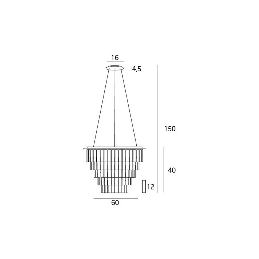 MAXLIGHT P0260 - Chandelier on a string MONACO 15xG9/40W/230V d. 60 cm shiny chrome