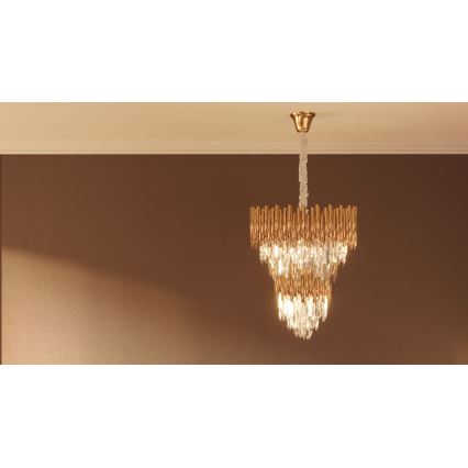 MAXLIGHT P0283 - Chandelier on a chain VOGUE 16xE14/40W/230V d. 60 cm gold