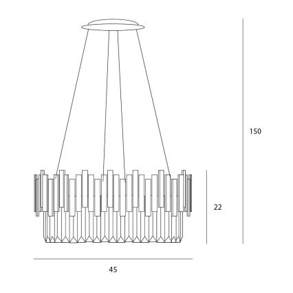 MAXLIGHT P0368 - Chandelier on a string TREND 8xE14/40W/230V d. 45 cm gold