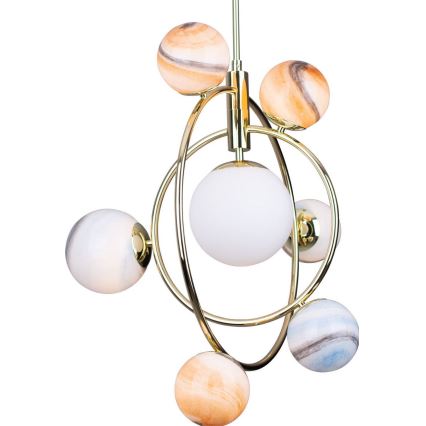 MAXLIGHT P0378 - Chandelier on a pole COSMOS 7xG9/40W/230V gold