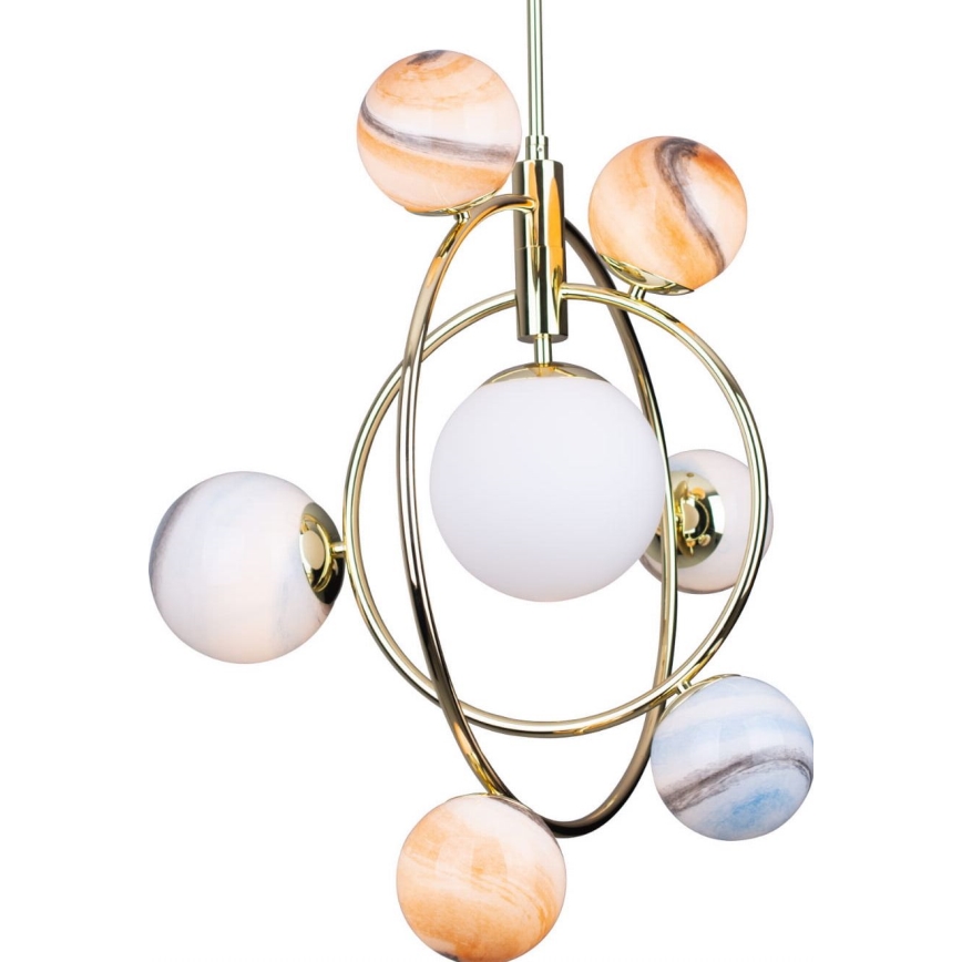 MAXLIGHT P0378 - Chandelier on a pole COSMOS 7xG9/40W/230V gold