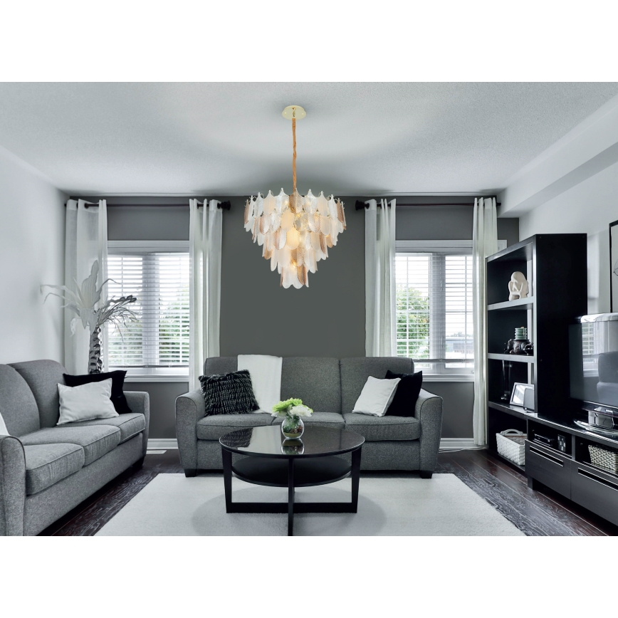 MAXLIGHT P0418 - Chandelier on a chain ARWENA 15xE14/40W/230V d. 80 cm gold