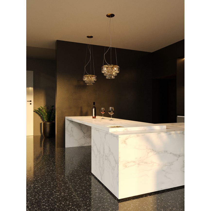 MAXLIGHT P0423 - Chandelier on a string MONACO 9xG9/40W/230V d. 42 cm gold