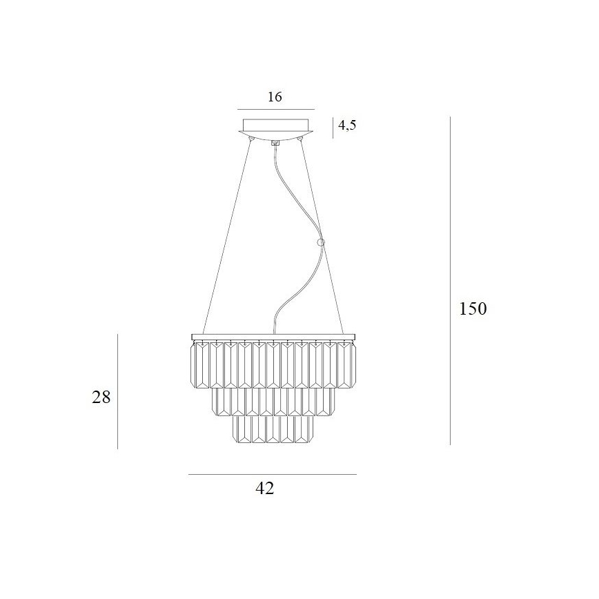 MAXLIGHT P0423 - Chandelier on a string MONACO 9xG9/40W/230V d. 42 cm gold