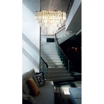 MAXLIGHT P0424 - Chandelier on a string MONACO 15xG9/40W/230V d. 60 cm gold