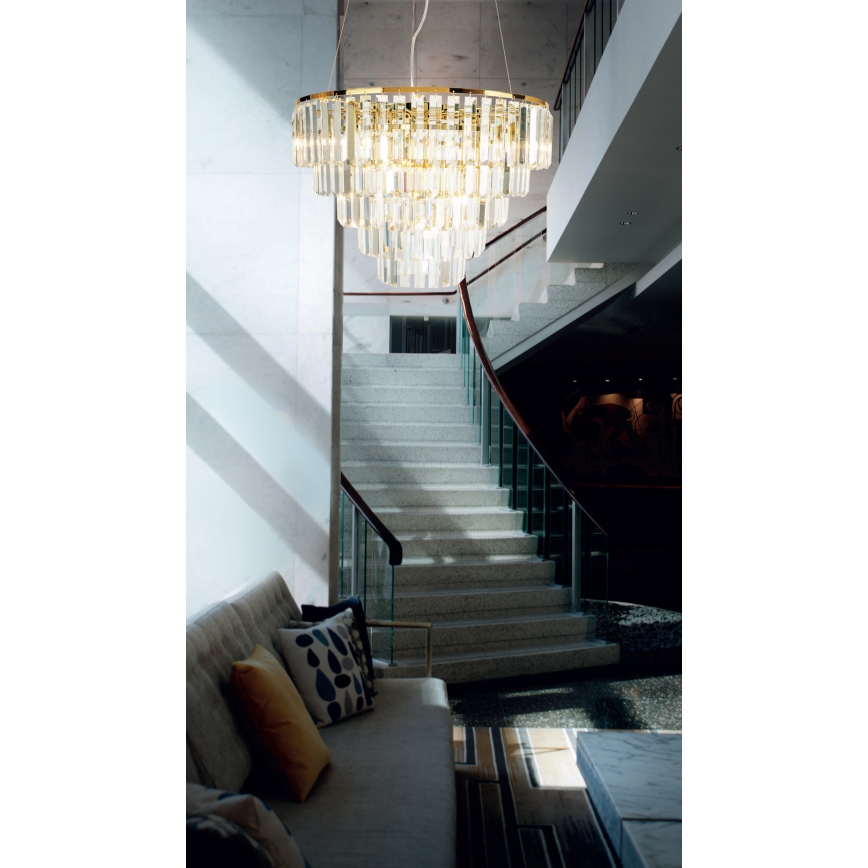 MAXLIGHT P0424 - Chandelier on a string MONACO 15xG9/40W/230V d. 60 cm gold