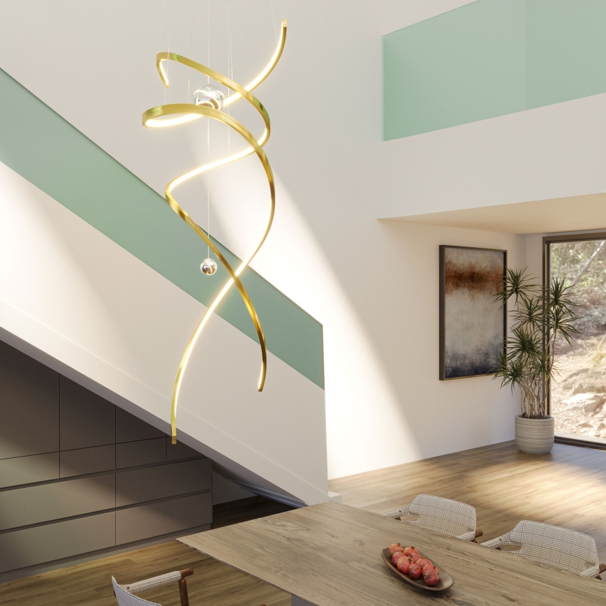 MAXLIGHT P0427D - LED Dimmable chandelier on a string RITZ LED/100W/230V d. 60 cm CRI 90 gold
