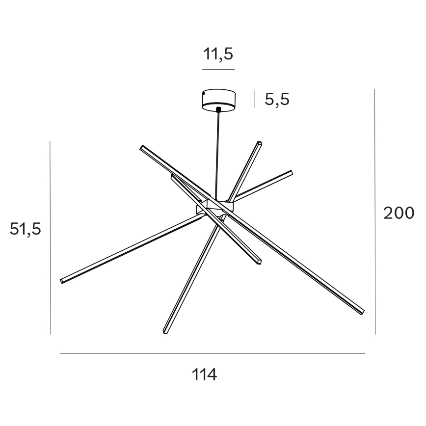 MAXLIGHT P0457 - LED Chandelier on a string SPIDER LED/33W/230V gold