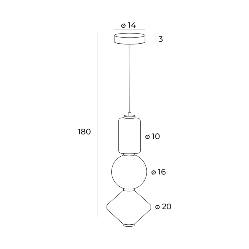 MAXLIGHT P0468 - LED Chandelier on a string AKIKO LED/23W/230V d. 20 cm white
